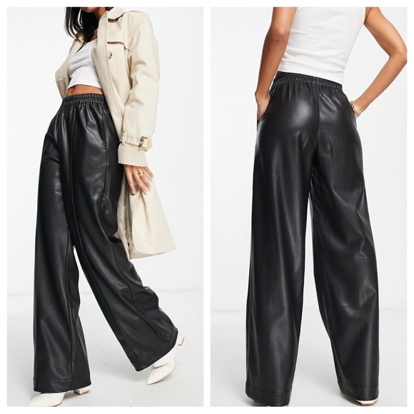 ShopEvelynne Pants - ✨LAST ONE ✨Caught you Staring Faux Leather Wide Leg Pant
